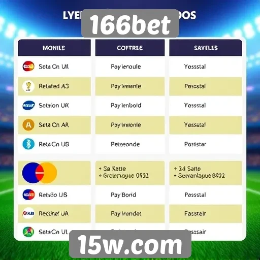 Compare os métodos de pagamento aceitos no 166bet